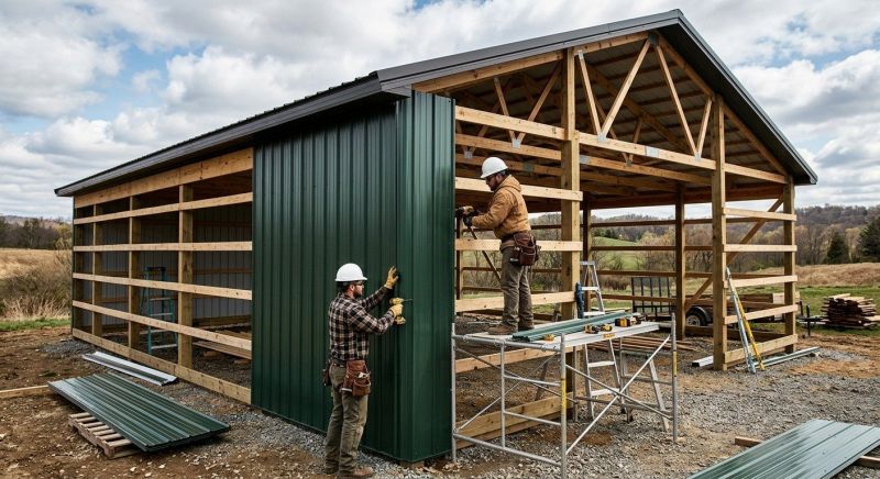 Pole Barn Siding Installation in Maineville, OH